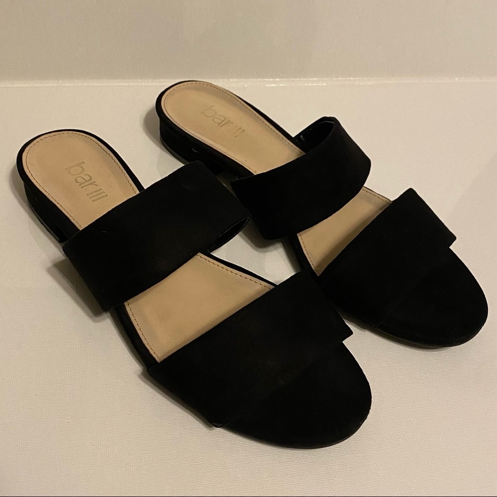 Bar III Double Strap Sandal, Size: 7, Black